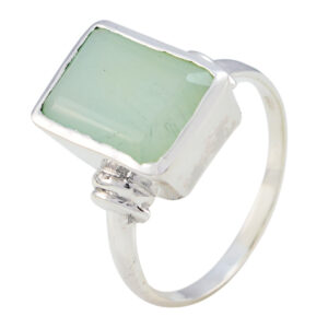 Natural Gemstone  Octogon Faceted Aqua Chalcedony rings