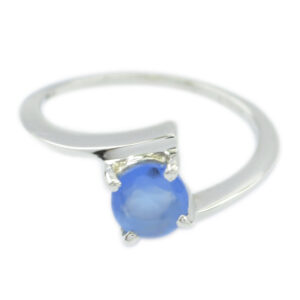 Natural Gemstone  Round Faceted Chalcedony ring