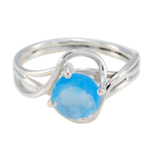 Nice Gemstone  Round Faceted Chalcedony ring