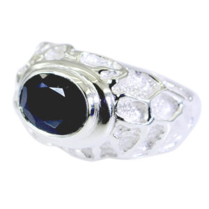 Genuine Gems Oval Faceted Black Onyx ring