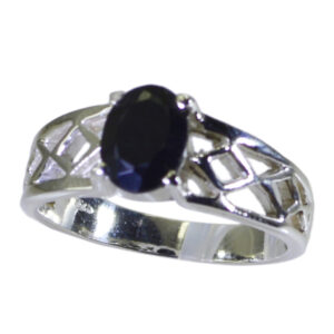 Good Gemstones Oval Faceted Black Onyx ring