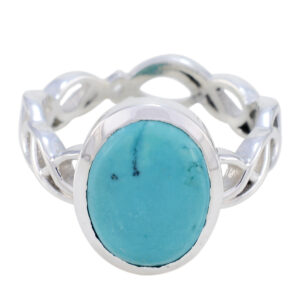 Real Gemstones Oval Cabochon Turquoise ring